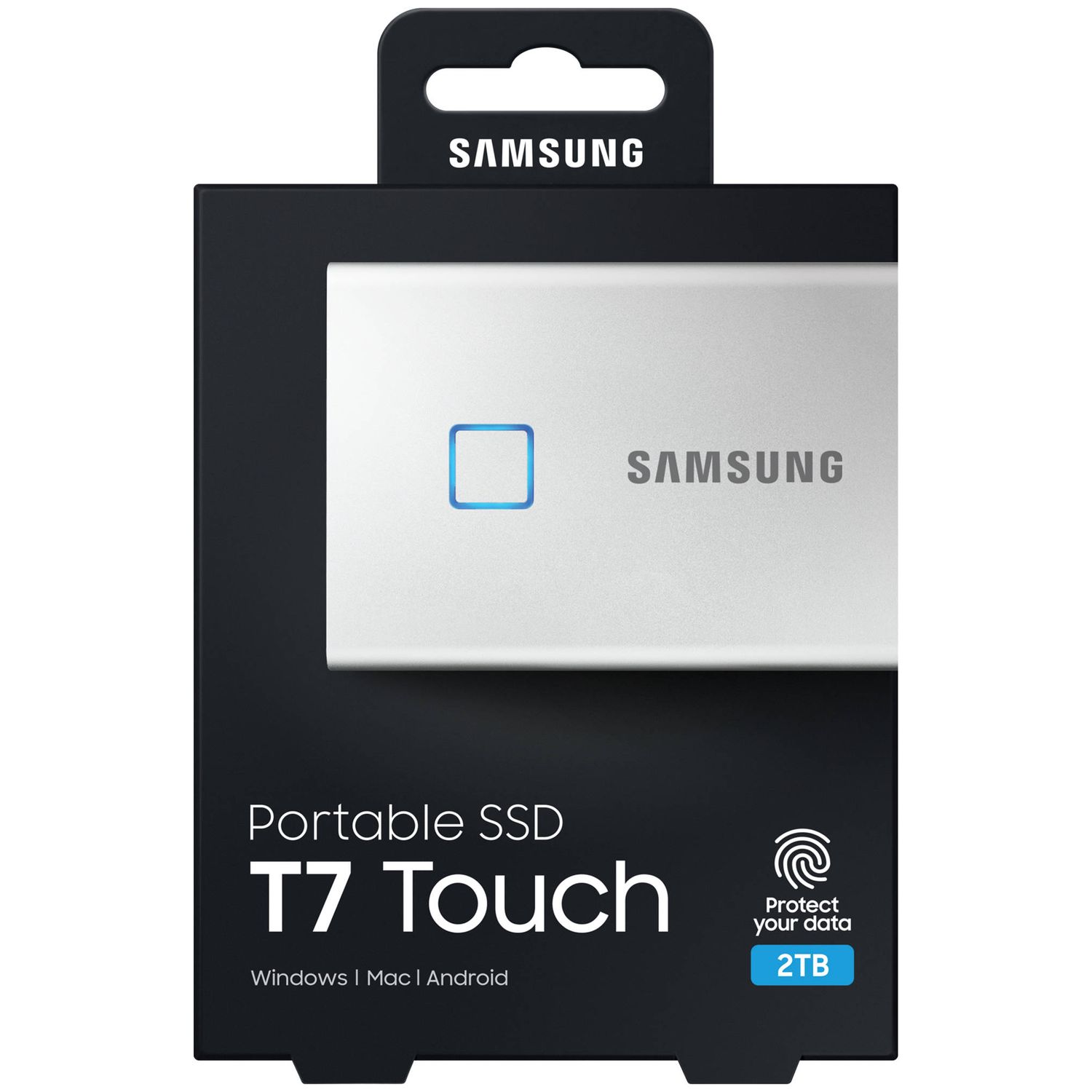 Samsung T7 Touch Portable SSD - 2 TB - USB 3.2 Gen.2 External SSD Metallic Silver (MU-PC2T0S/WW)