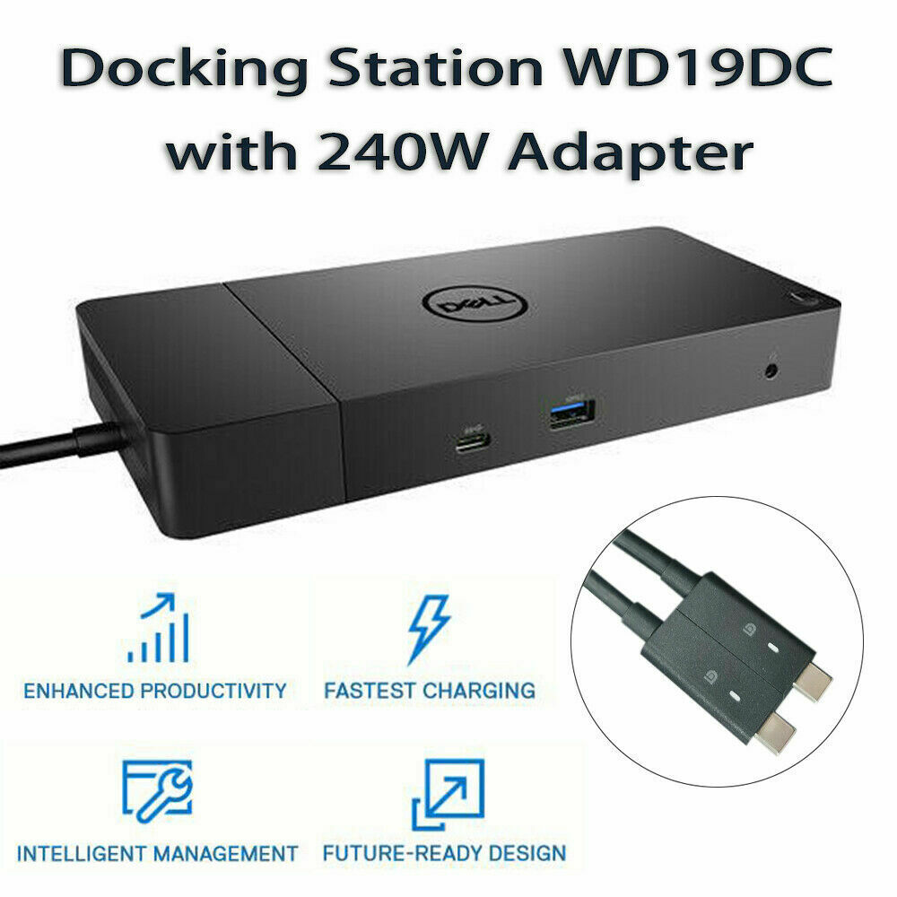 Dell Performance Dock Docking Station 240W Power Adapter WD19DC 0H2T4Y with USB -Type C Connections