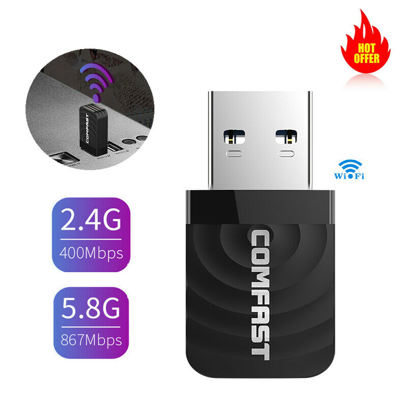 COMFAST,1300Mbps USB 3.0 Dual-Band 2.4GHz/5.8GHz WiFi  Adapter
