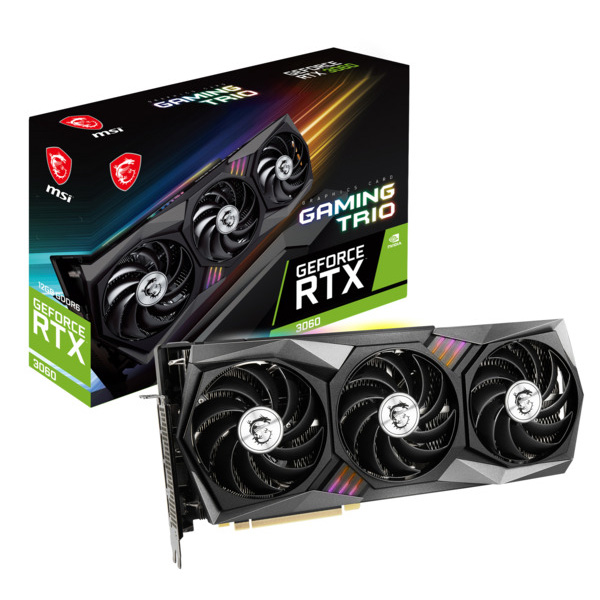 MSI VGA PCI-E NVIDIA GF RTX 3060 GAMING X TRIO 12G, 12GB/192BIT, GDDR6(912-V390-081)