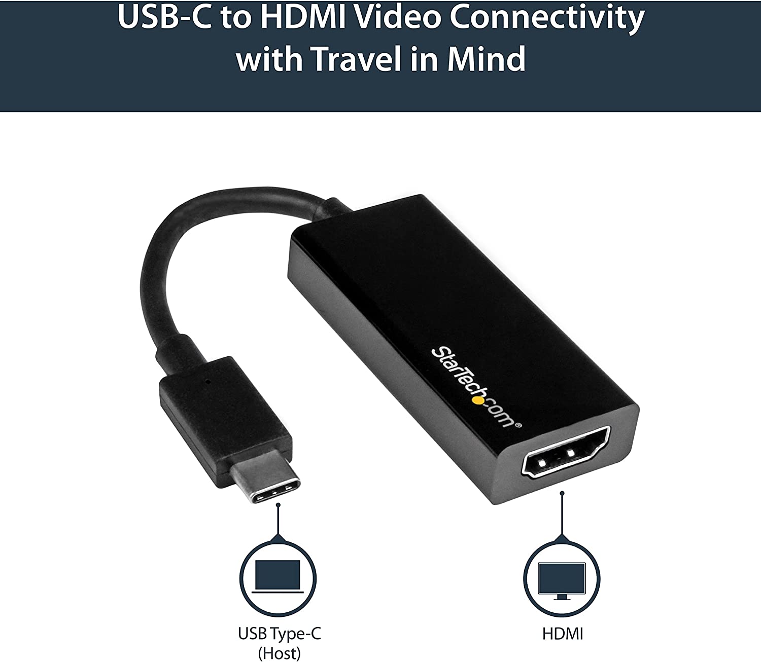 USB-C to HDMI Adapter with 4K 30Hz - Black