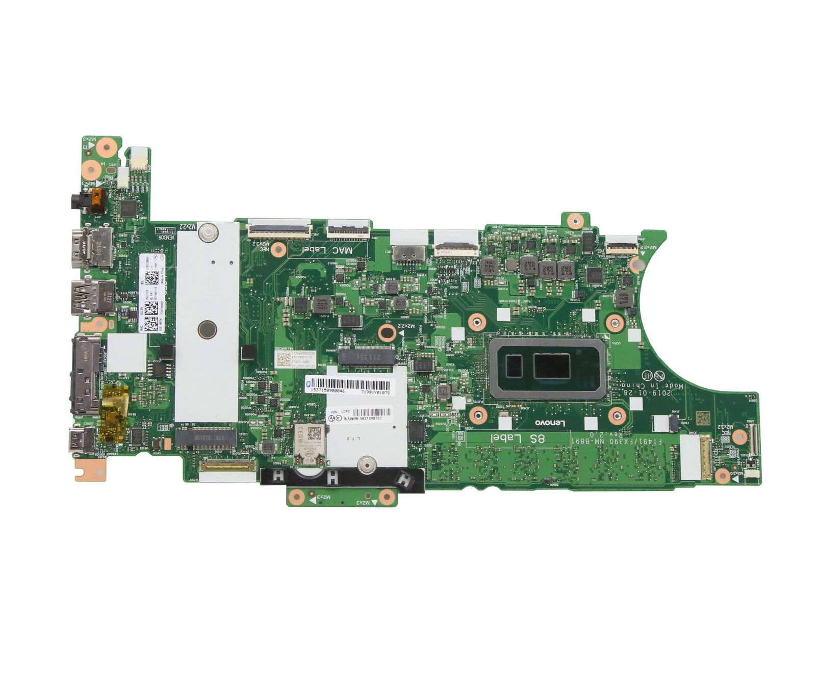 Motherboard For Lenovo ThinkPad T490S X390 NM-B891 i5-8265U 16GB 01HX904