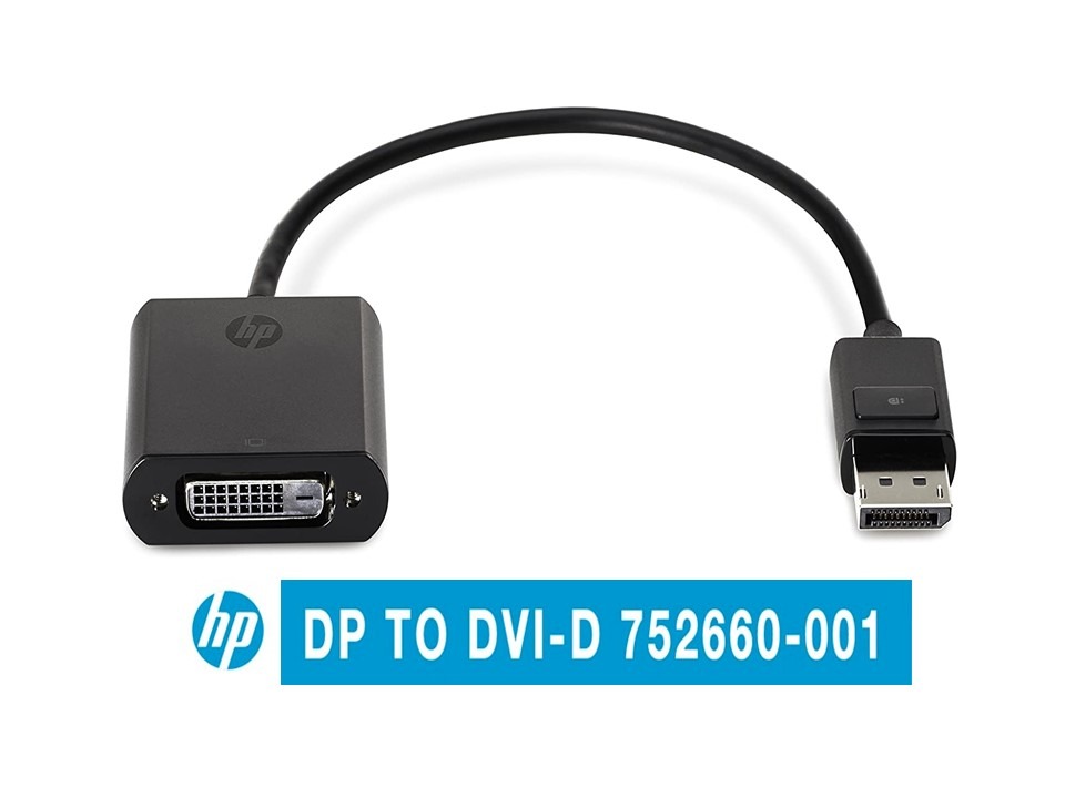 HP Display Port to DVI SL Adapter 752660-001 753744-001  DisplayPort (M) to DVI (F) - 1 ft - black