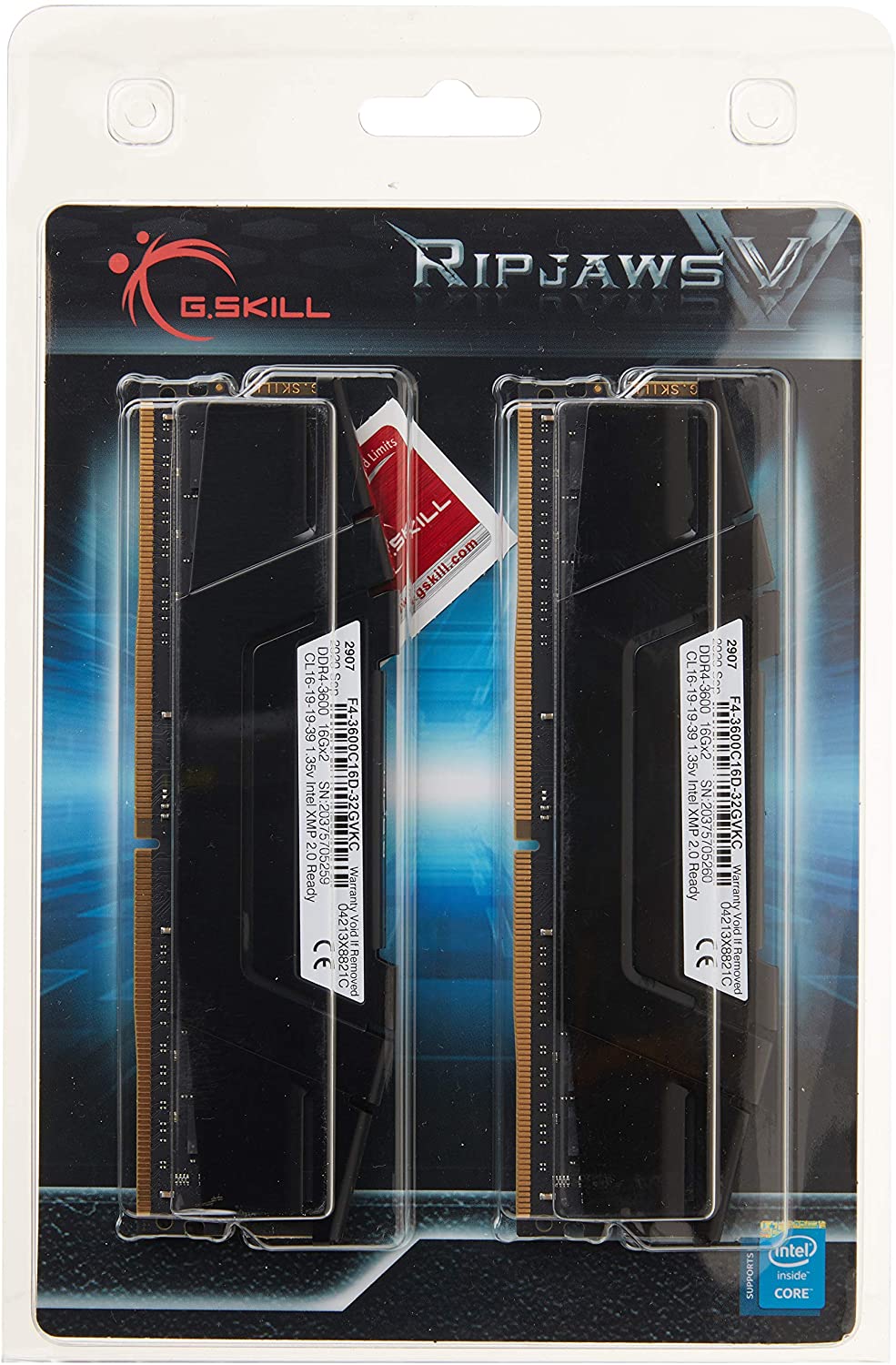 G.SKILL Ripjaws V Series DDR4 3600MHz 32GB(16GBx2) Memory Kit