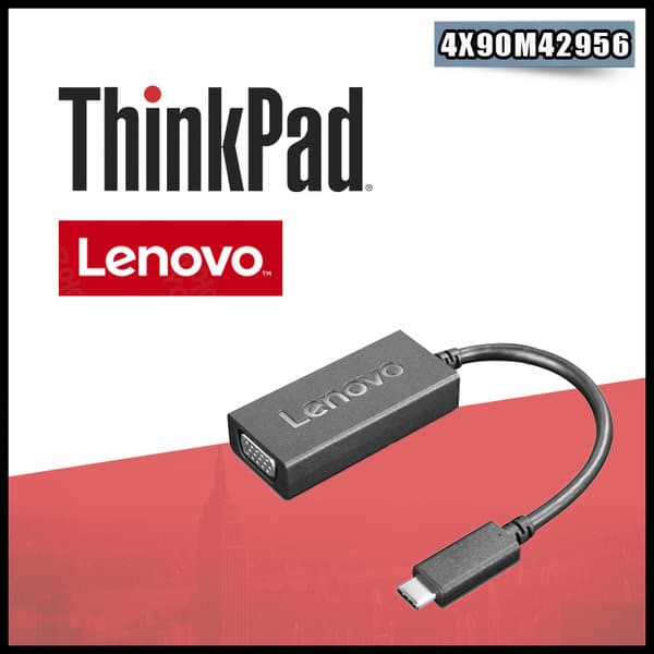 Lenovo USB-C to VGA Adapter | Adapters | Part Number: 4X90M42956