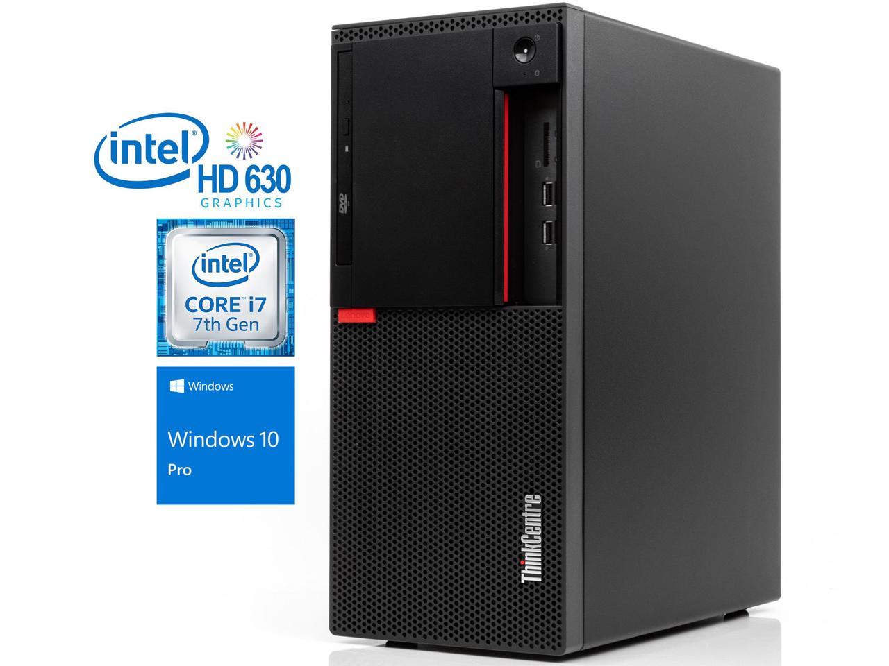 Lenovo ThinkCentre M910t 10MM - Tower - Core i7 7700 / 3.6 GHz - vPro - RAM 32 GB - SSD 512 GB - GigE - WLAN: 802.11a/b/g/n/ac, Bluetooth 4.1 - Win 11 Pro 64-bit